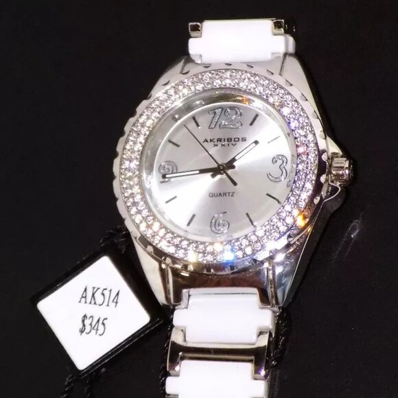 New $1335 Tags Akribos XXIV Women's 3 Watches Box Set Diamonds AK510 AK528 AK514 - Picture 4 of 12